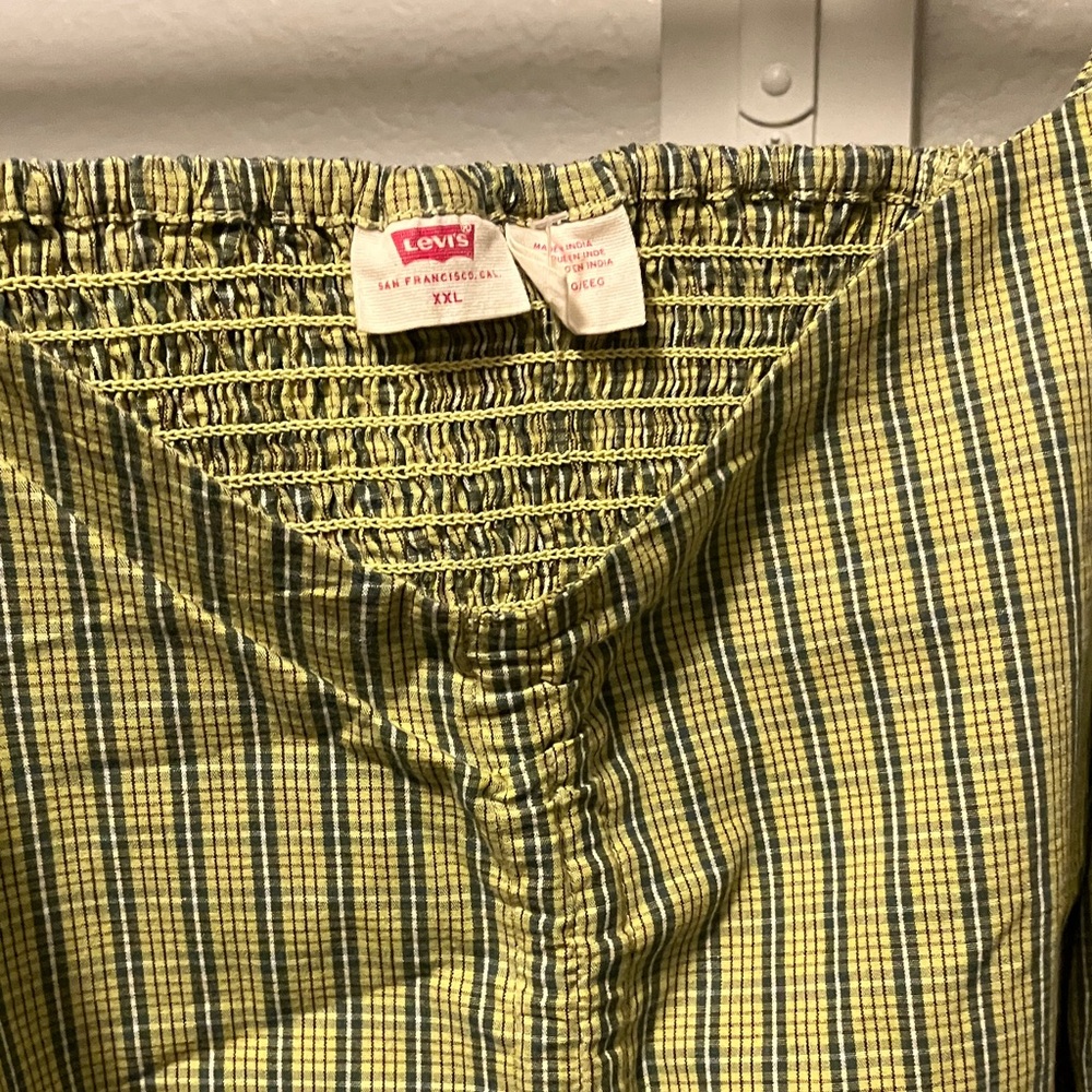 Levi's Yellow-Green Striped Square-Neck Blouse - Picture 9 of 9